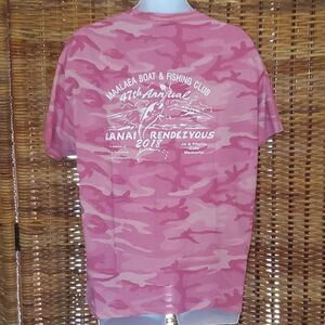 Maui Maalaea Boat Fishing Club Pink Camo Shirt XL